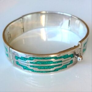 Taxco Silver and Turquoise Bracelet